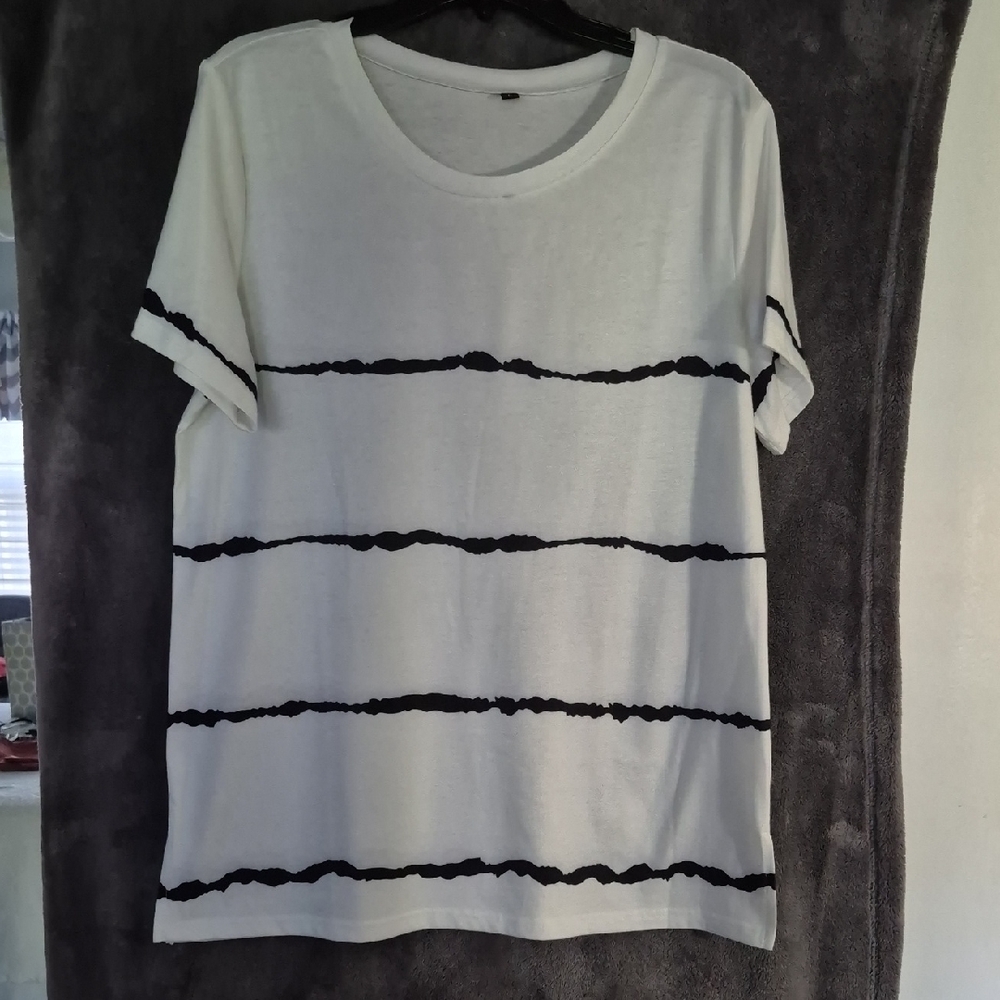 Striped Black and White Women's Top
